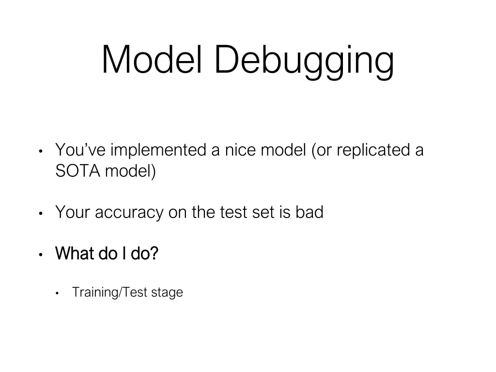 model debugging n.w