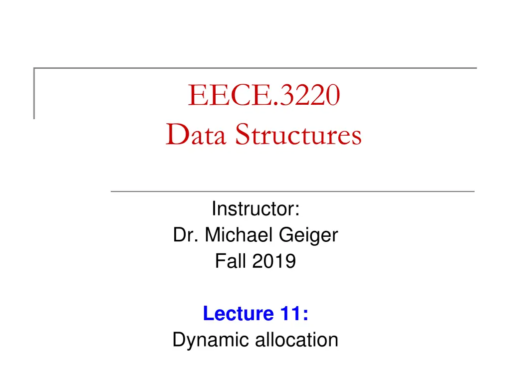 eece 3220 data structures n.w