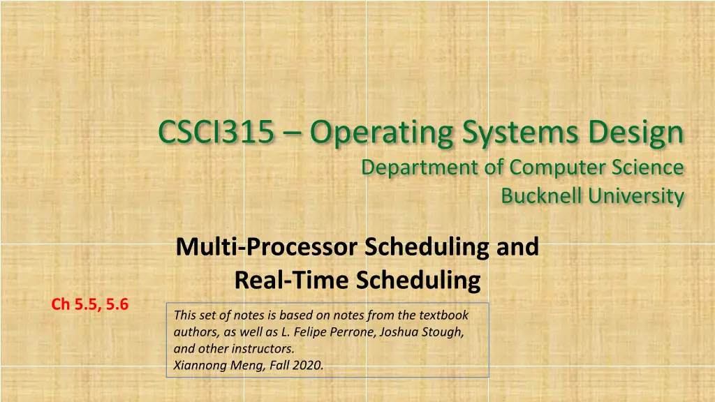 csci315 operating systems design department n.w