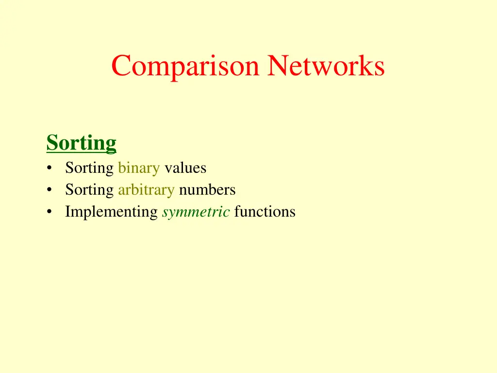 comparison networks n.w
