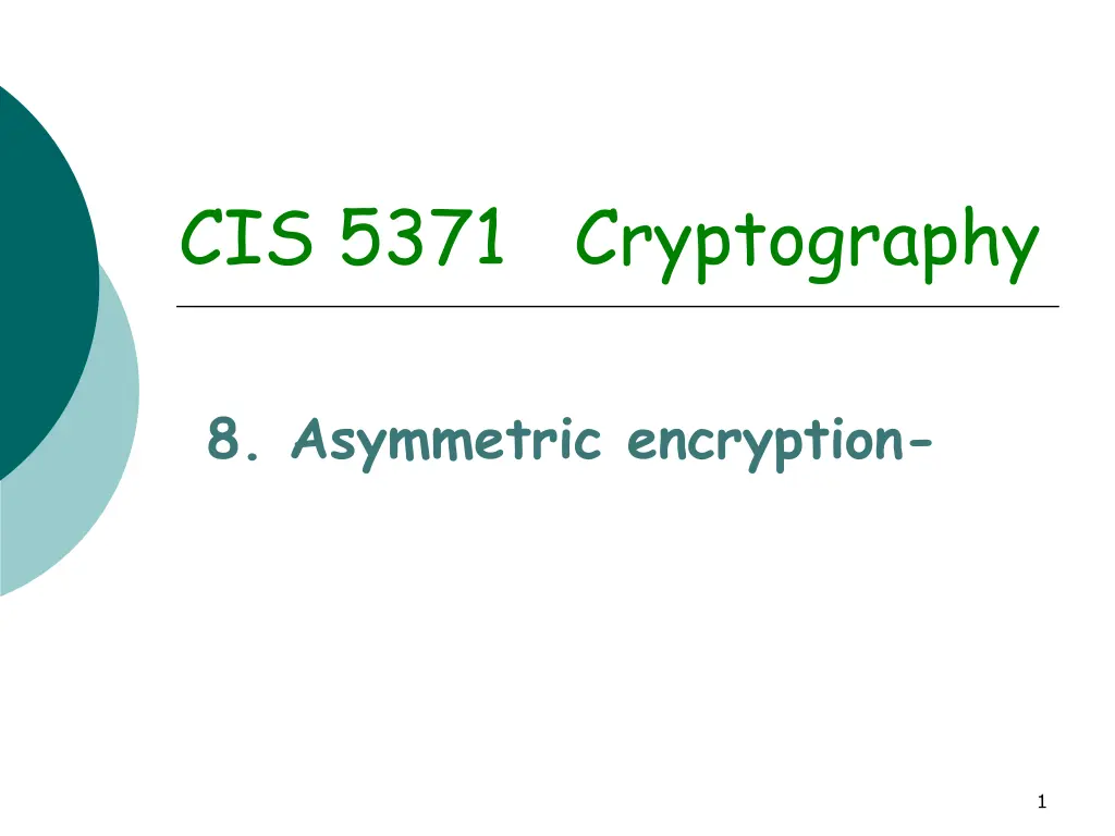 cis 5371 cryptography n.w