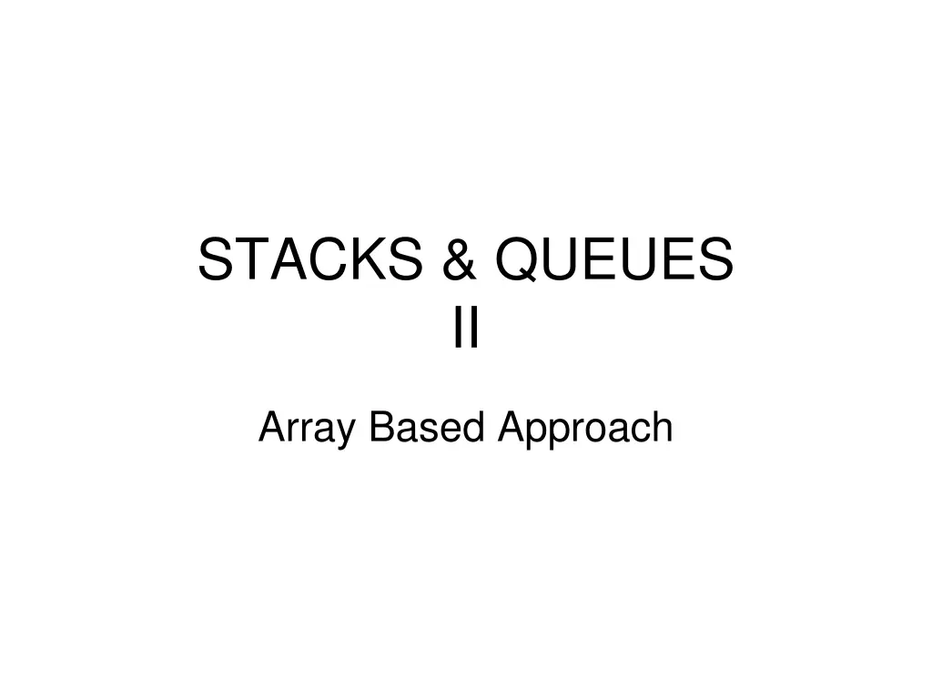 stacks queues ii n.w