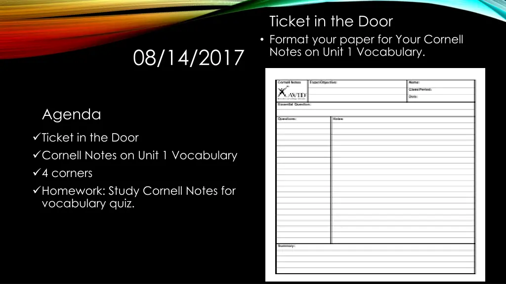 ticket in the door format your paper for your n.w