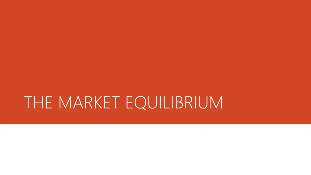the market equilibrium n.w