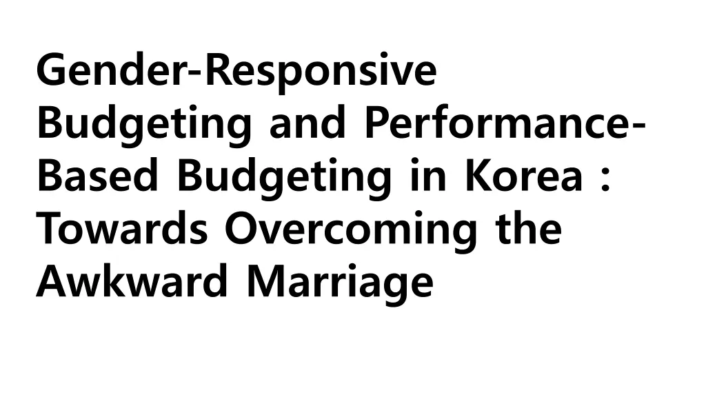 gender responsive budgeting and performance based n.w