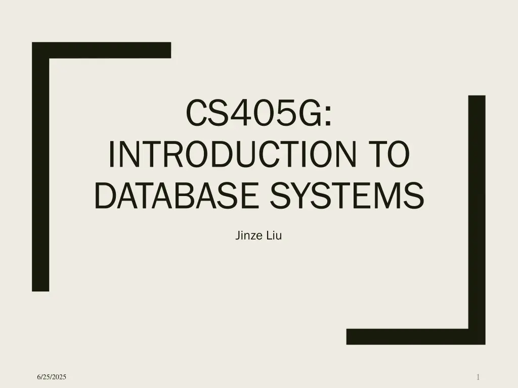 cs405g introduction to database systems n.w
