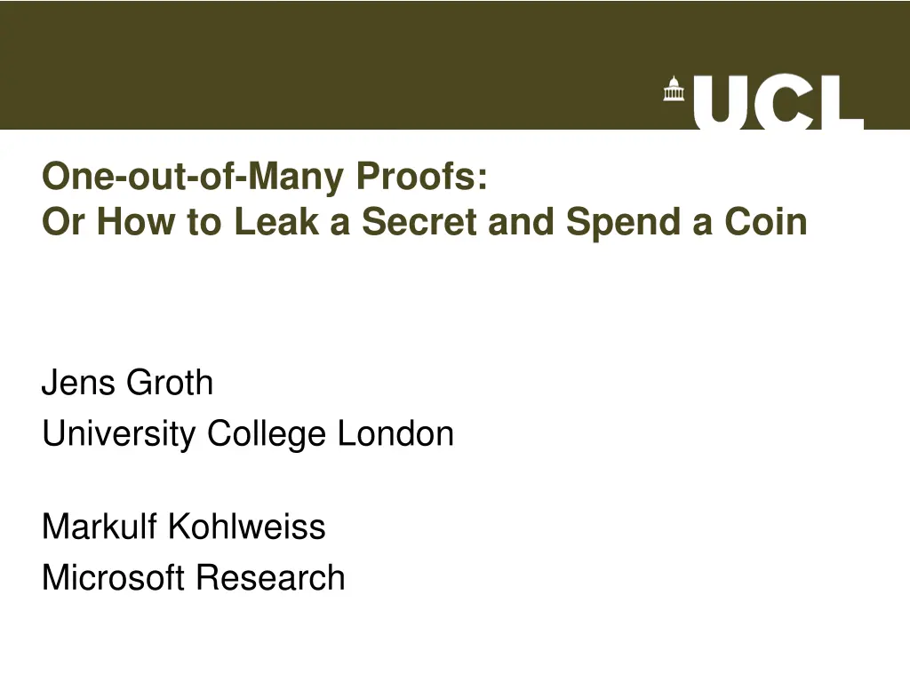one out of many proofs or how to leak a secret n.w