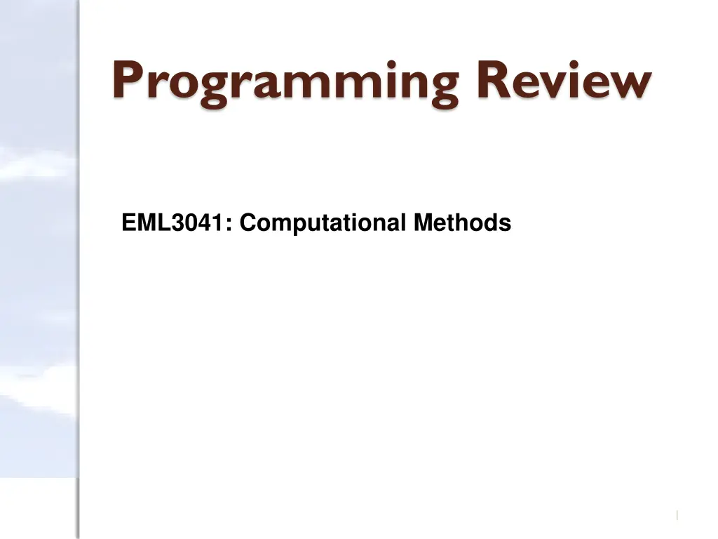 programming review n.w