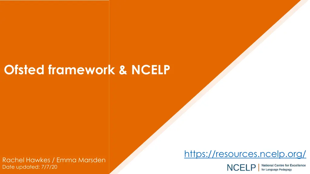 ofsted framework ncelp n.w