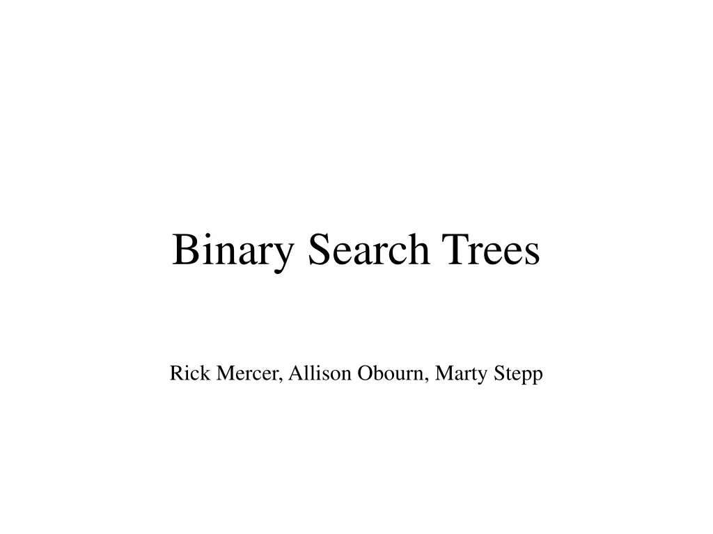 binary search trees n.w