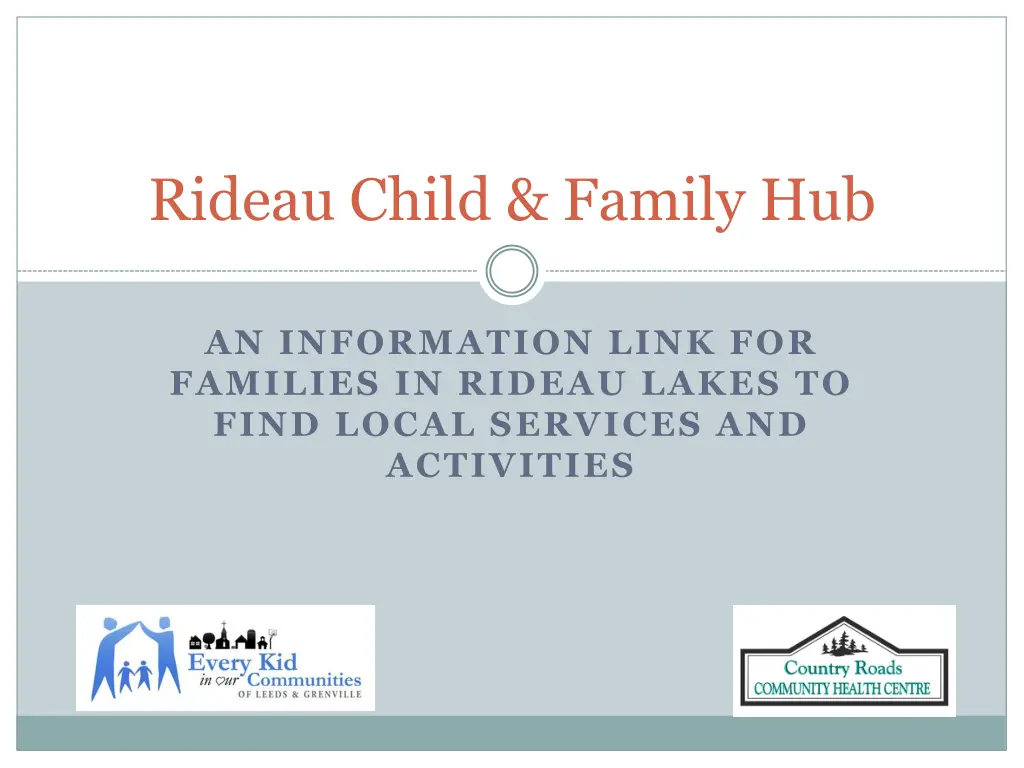 rideau child family hub n.w