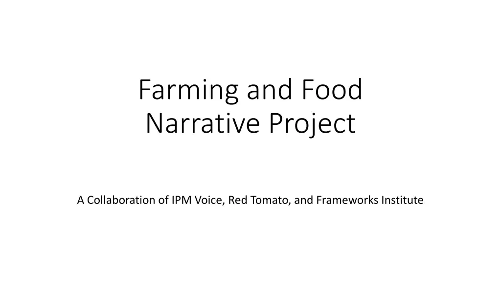 farming and food narrative project n.w