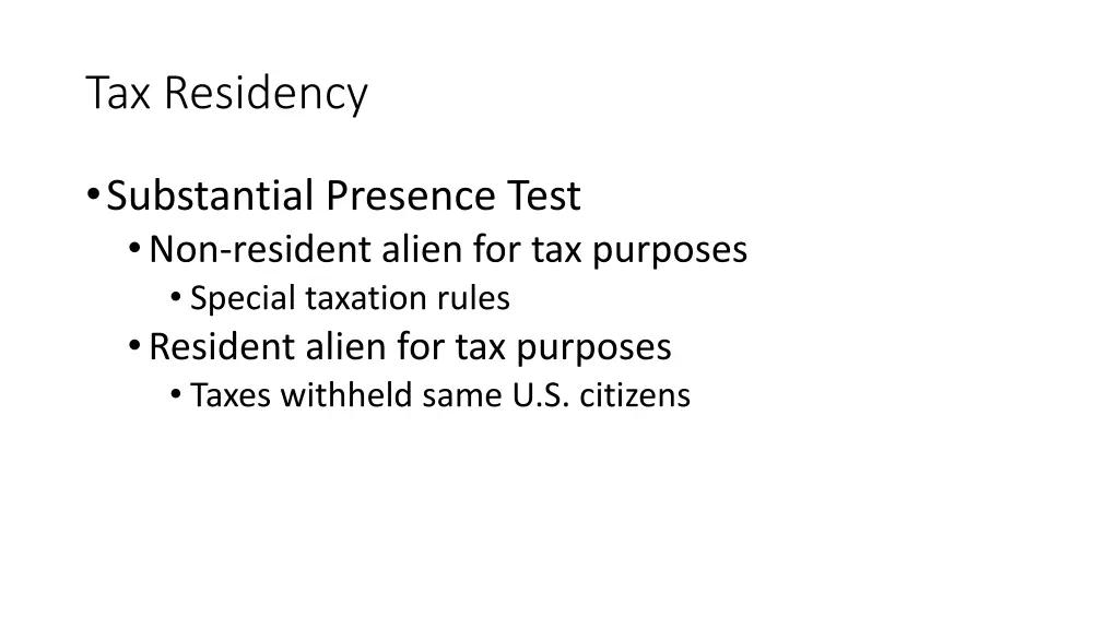 tax residency n.w