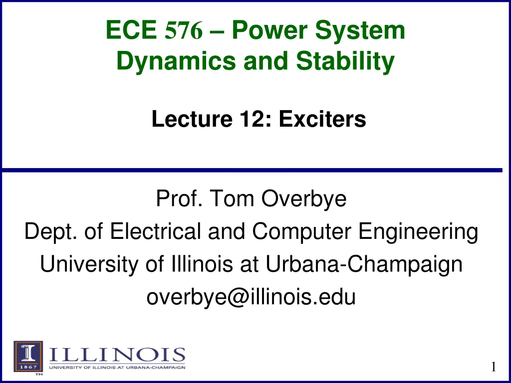 ece 576 power system dynamics and stability n.w