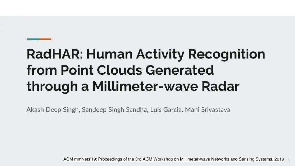 radhar human activity recognition from point n.w