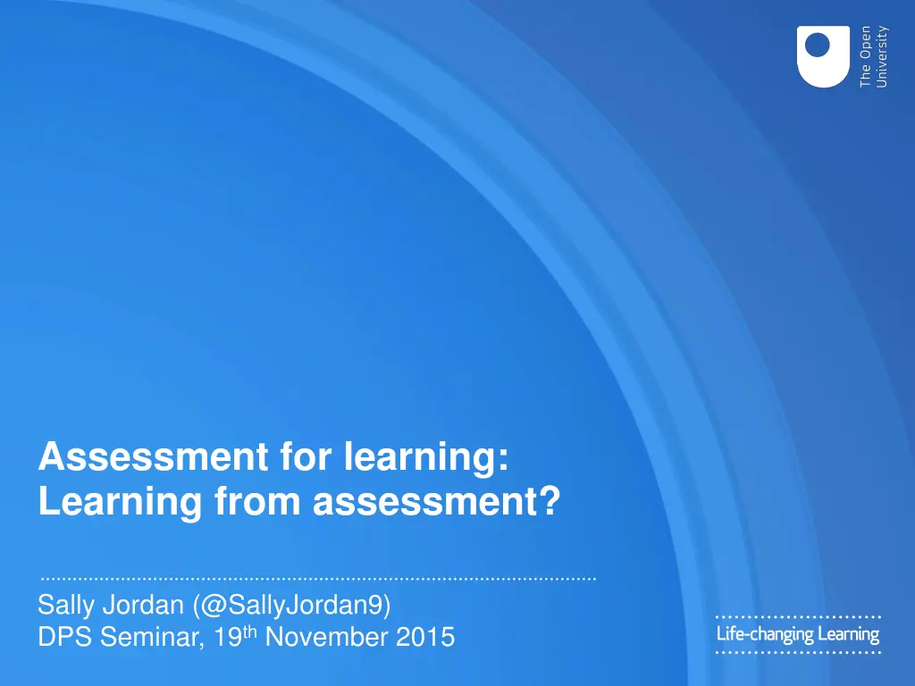 assessment for learning learning from assessment n.w