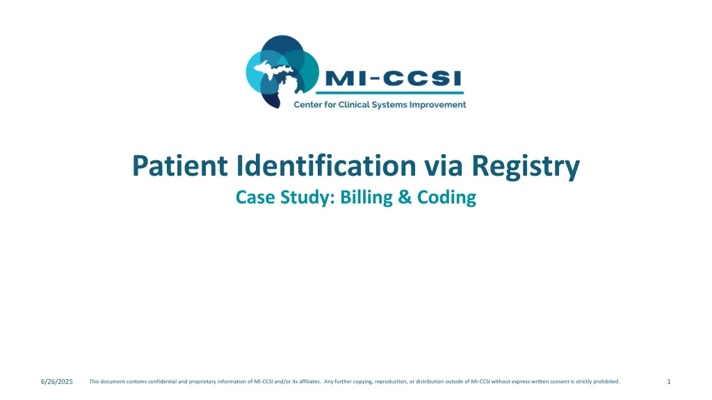 patient identification via registry case study n.w