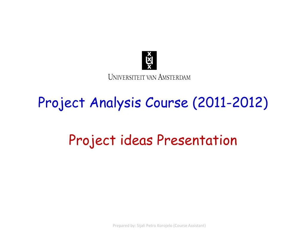 project analysis course 2011 2012 n.w