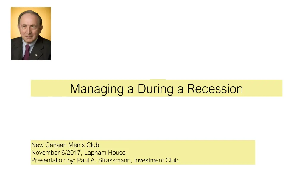 managing a during a recession n.w
