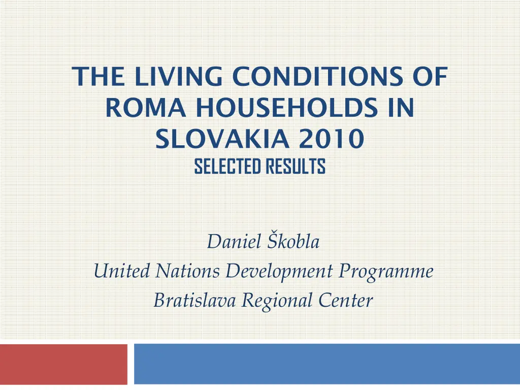 the living conditions of roma households n.w