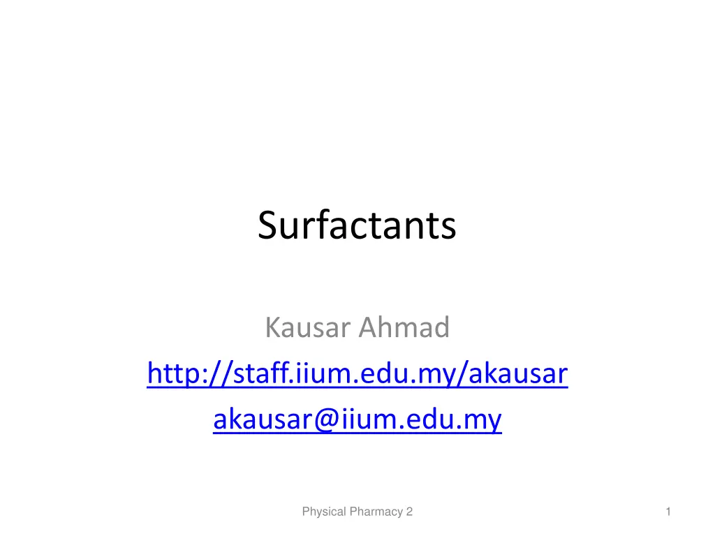 surfactants n.w