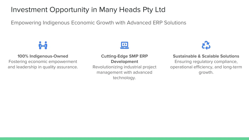 investment opportunity in many heads pty ltd n.w