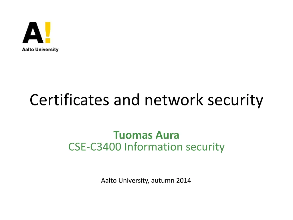 certificates and network security n.w