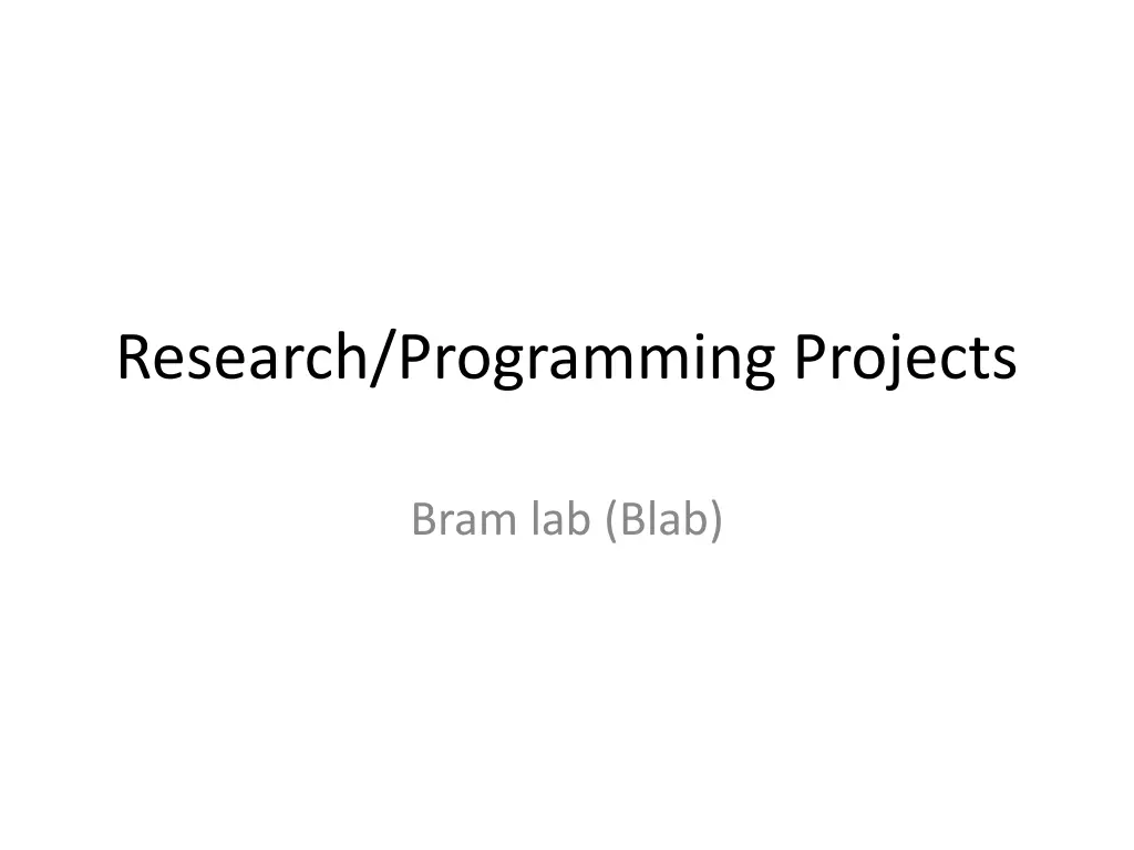 research programming projects n.w