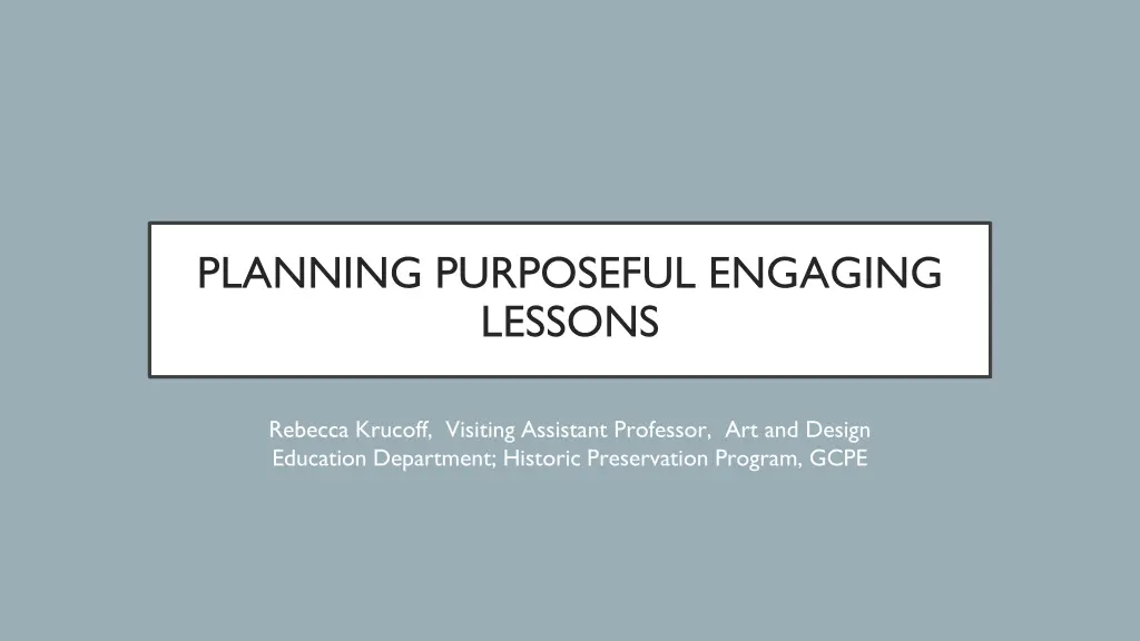 planning purposeful engaging lessons n.w