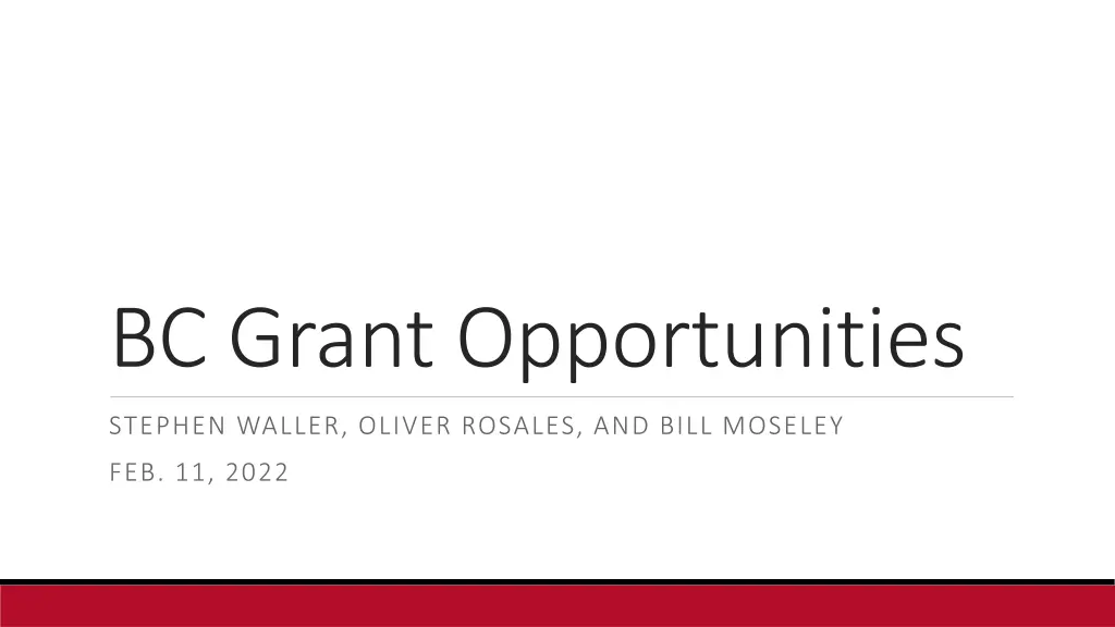 bc grant opportunities n.w