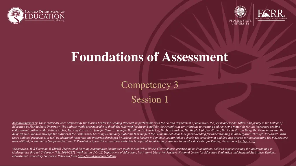 foundations of assessment n.w