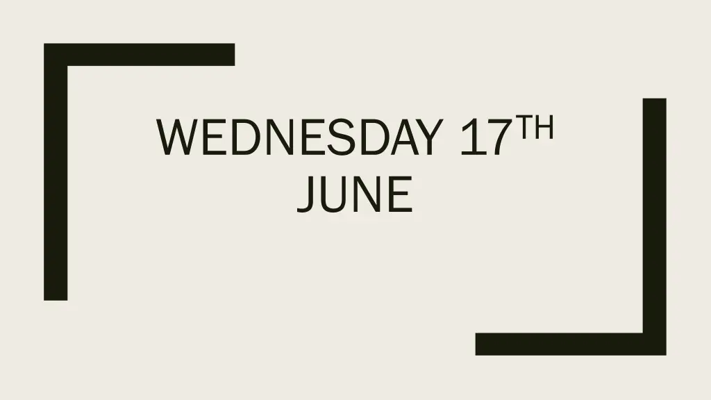 wednesday 17 th june n.w