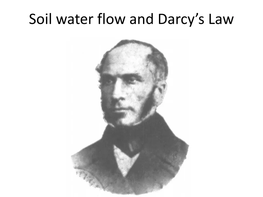 soil water flow and darcy s law n.w