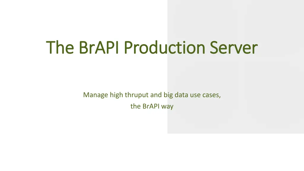 the brapi production server the brapi production n.w