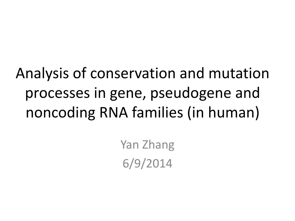 analysis of conservation and mutation processes n.w