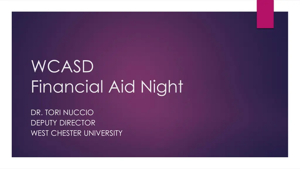 wcasd financial aid night n.w