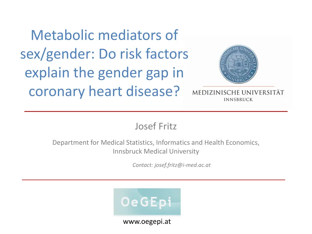 metabolic mediators of sex gender do risk factors n.w
