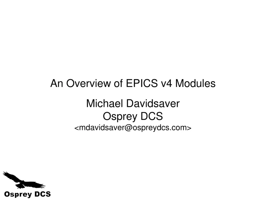 an overview of epics v4 modules n.w