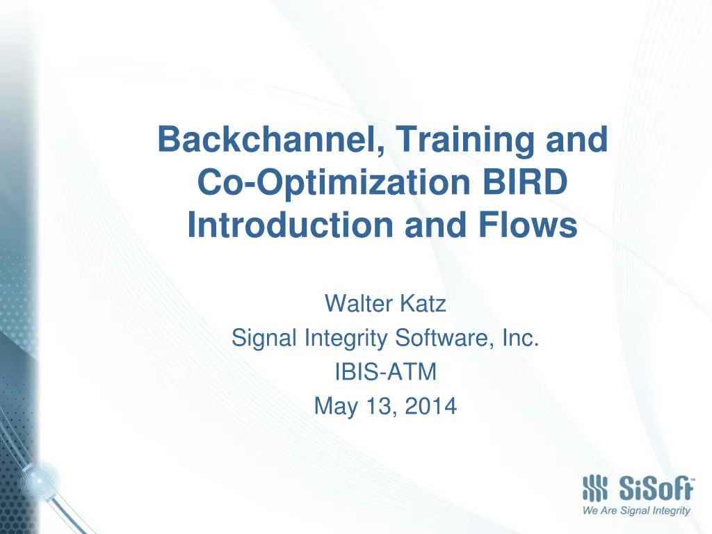 backchannel training and co optimization bird n.w