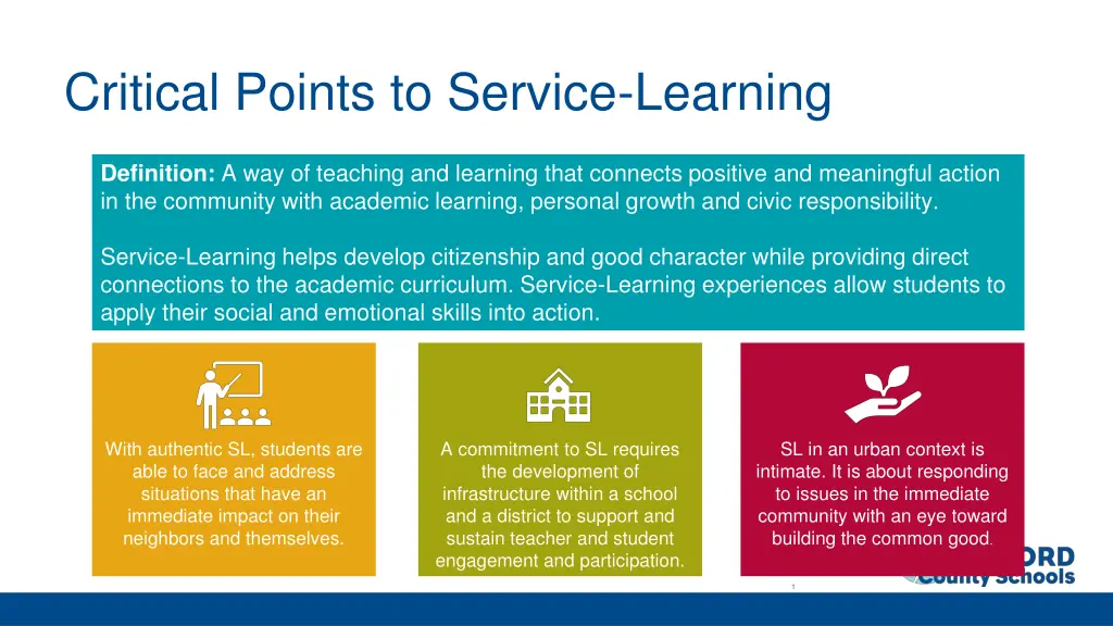 critical points to service learning n.w