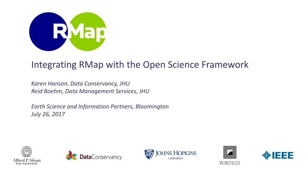 integrating rmap with the open science framework n.w