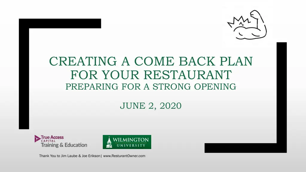 creating a come back plan for your restaurant n.w