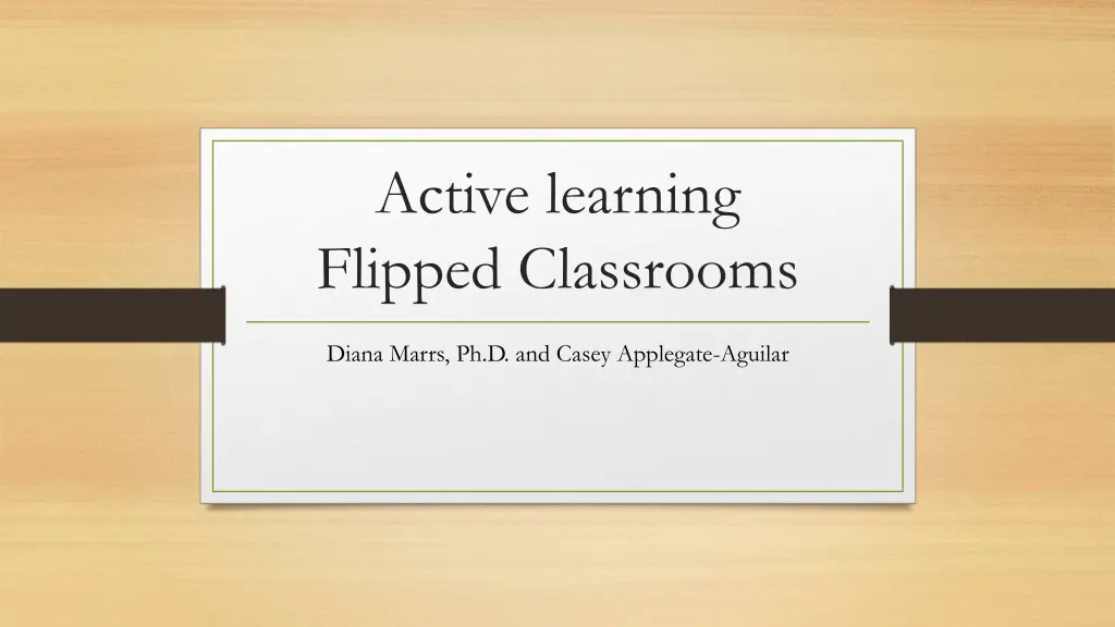 active learning flipped classrooms n.w