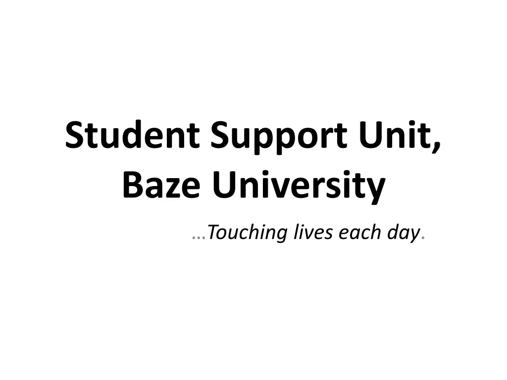student support unit baze university n.w
