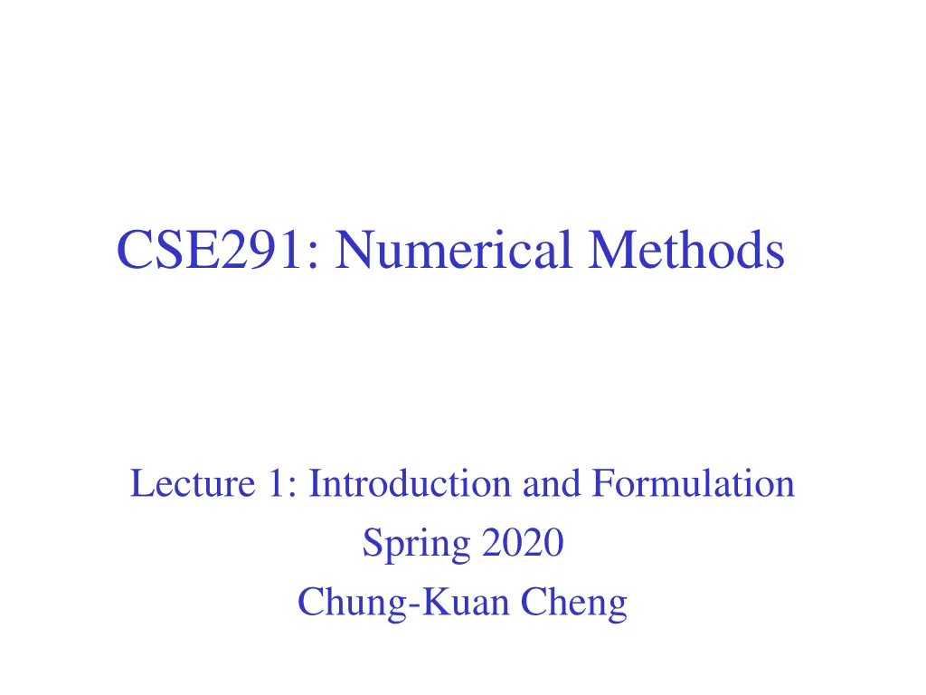 cse291 numerical methods n.w