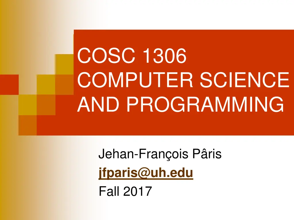 cosc 1306 computer science and programming n.w