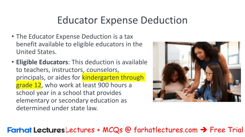 educator expense deduction n.w