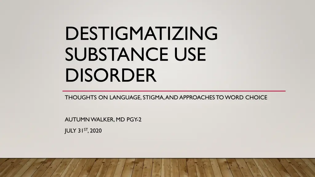 destigmatizing substance use disorder n.w