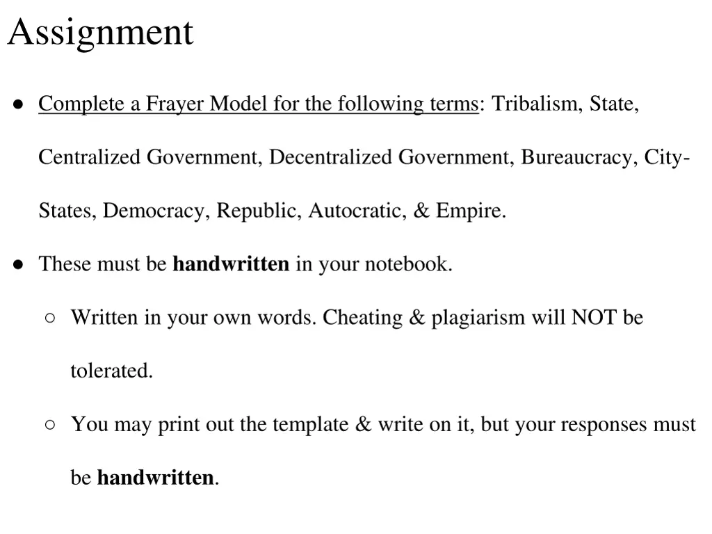 assignment n.w