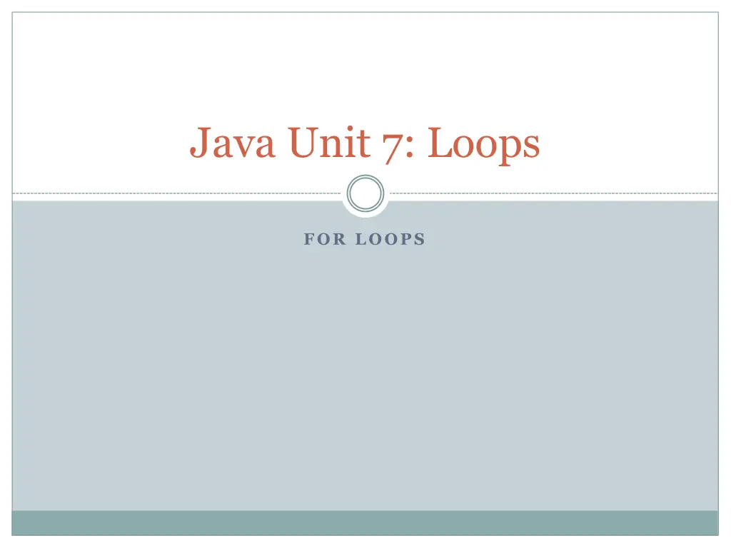 java unit 7 loops n.w